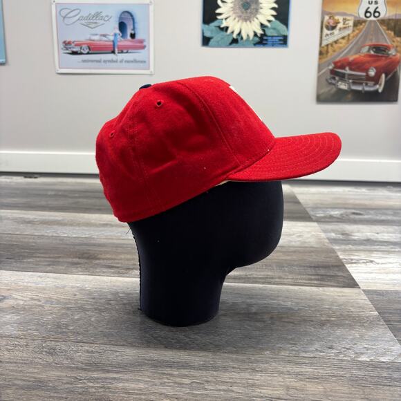 Vintage New Era MLB Texas Rangers Red 7 1/8”‎ M Fitted Baseball Hat Cap USA Made - Picture 4 of 7